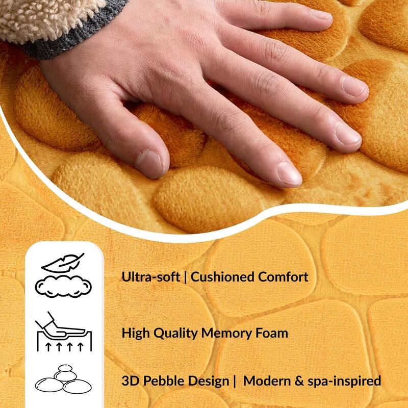 Memory Foam Runner Bath Mat Pebble Design 48x18