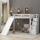 preview thumbnail 2 of 16, Twin Pine Loft Bed with Slide, Stairs, and Storage Compartments - Perfect for Children's Bedrooms