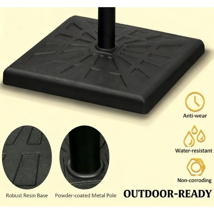 GDFStudio Outdoor Odal Umbrella Base with Resin-Protected Iron