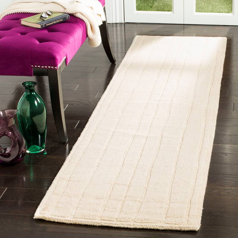 Martha Stewart by SAFAVIEH Freehand Stripe Wool Rug - 2'3" x 8' Runner - Fossil