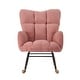 preview thumbnail 5 of 51, Teddy Fabric Tufted Glider Rocking Chair with Metal Frame