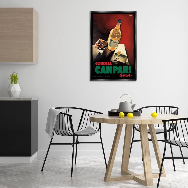 Stupell Vintage Campari Wine Framed Floater Canvas Wall Art Design By Marcus Jules