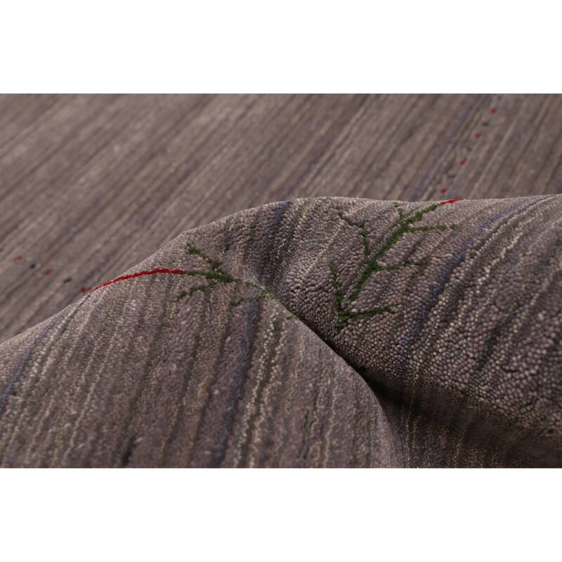 ECARPETGALLERY Hand Loomed Kashkuli Gabbeh Grey Wool Rug - 4'9 x 6'11