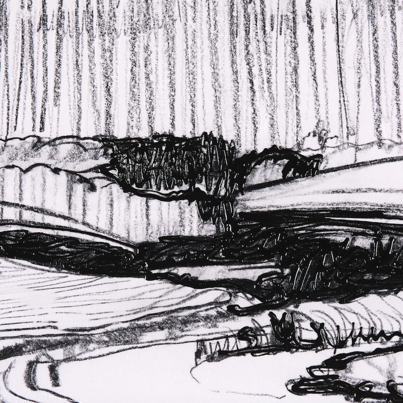 Rural Sketch I Framed Art Print