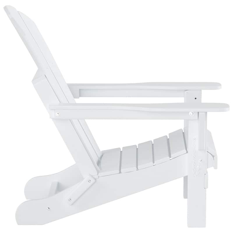 Polytrends Laguna Hdpe All Weather Outdoor Patio Foldable Adirondack Chair With Side Table (2-Piece Set)