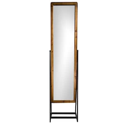 American Art Decor Rustic Wood & Metal Cheval Mirror 69" - Multi - A