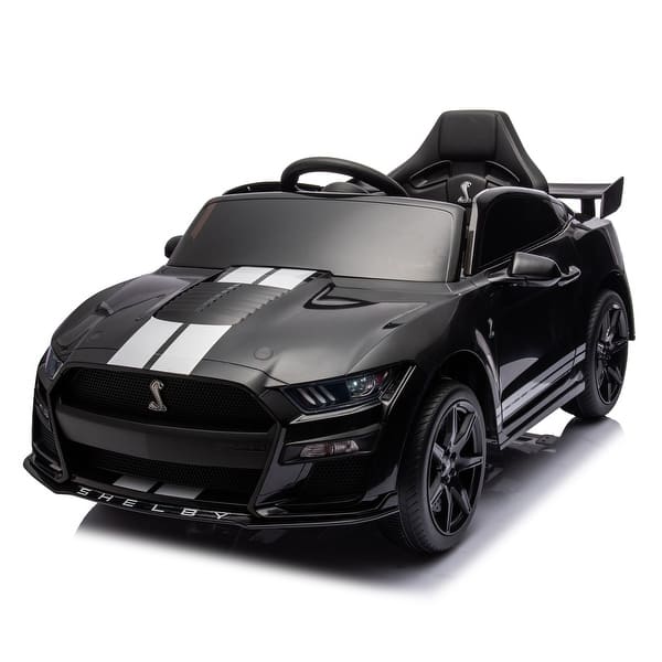 slide 2 of 21, Black Electric Vehicle Toy Kid Car with Remote Control, 3 Speeds, LED Lights, Radio, AUX/USB MP3 Music, Safe Belt