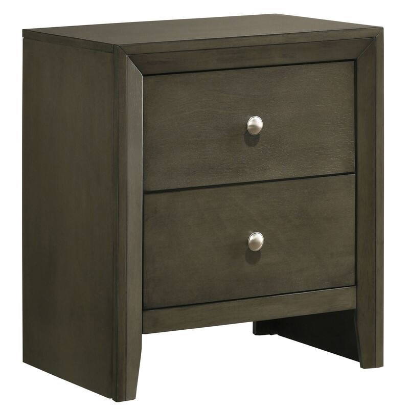 Modern Grey 2-drawer Nightstand for Bedroom