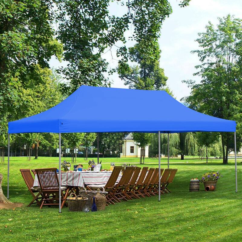 Ainfox 10ft x 20ft Outdoor Gazebo Pop up Canopy Tent Heavy Duty Instant Shelters - Blue