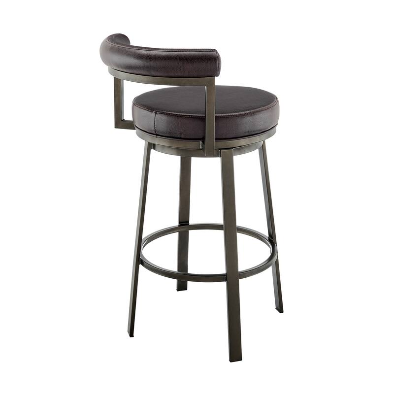 Neura Modern Swivel Counter/Bar Stool in Faux Leather and Metal