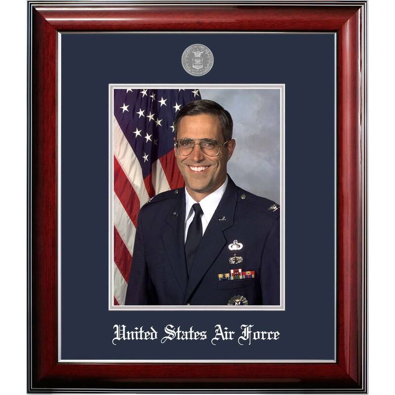 Patriot Frames Air Force 8x10 Portrait Classic Silver Frame with Silver Medallion