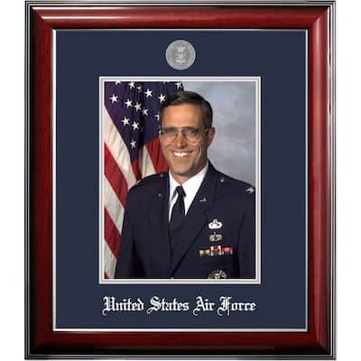 Patriot Frames Air Force 8x10 Portrait Classic Silver Frame with Silver Medallion