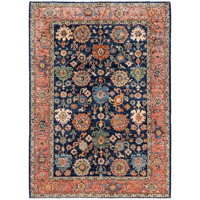 Serapi One-of-a-Kind Hand-Knotted Area Rug - Blue - 4' 3" x 5' 10"