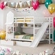 preview thumbnail 17 of 64, Elegant Full Over Full Bunk Bed With 2 Drawers,3 Shelves and Slide,Sturdy Frame,s White