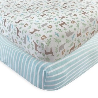 Touched by Nature Baby Organic Cotton Crib Sheet, Forest, One Size - Forest - One Size