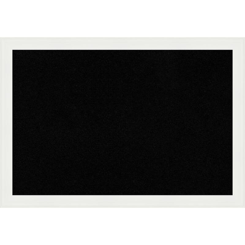 Vanity White Narrow Framed Black Corkboard Bulletin Board