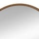 preview thumbnail 3 of 3, Roe 40 Inch Round Accent Mirror, Brown Pine Wood Frame, Wall Hung