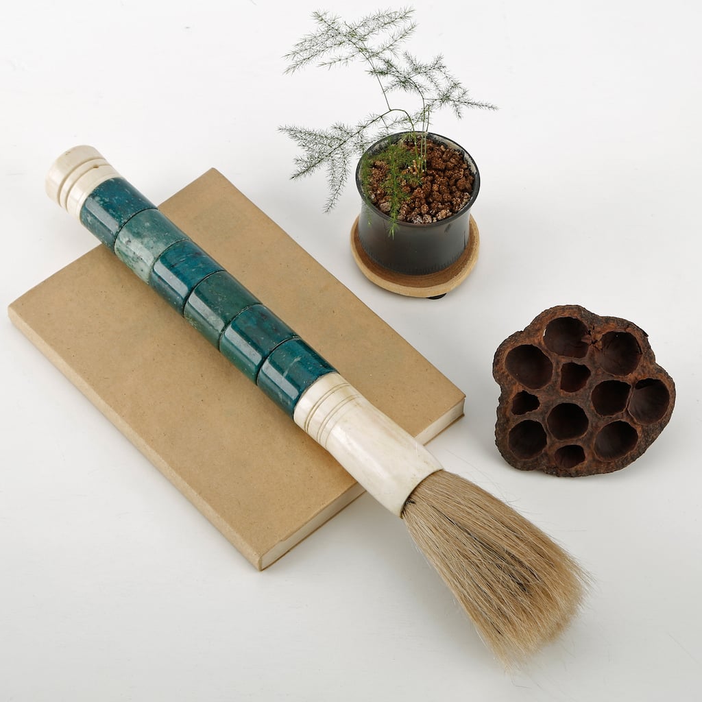 Artissance 15" Indigo Stone Cylinder Calligraphy Brush