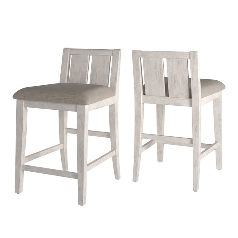 Beck Two-Tone Fabric Counter Height Chair (Set of 2) by iNSPIRE Q Classic - Grey & White