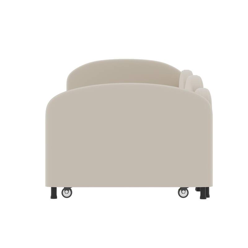 Flower-Shaped Velvet Upholstered Twin Daybed with Storage Drawer, Soft and Stylish Crib Bed