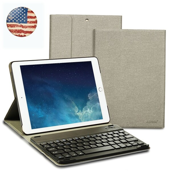 AGPtek iPad Keyboard Case for iPad 9.7 2017 (A1822 A1823), iPad 9.7 2018 (A1893 A1954), Grey