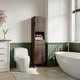 preview thumbnail 8 of 19, Garvee 67" Tall Freestanding Narrow Raised Bathroom Laundry Storage Cabinet with Drawer Walnut