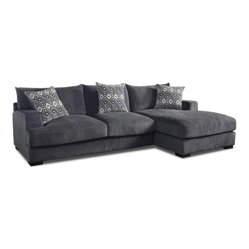 Furniture of America Kintra Contemporary Chenille L-Shaped Sectional