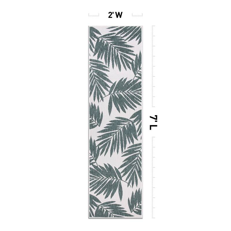 World Rug Gallery Floral Nature Inspired Indoor/Outdoor Area Rug