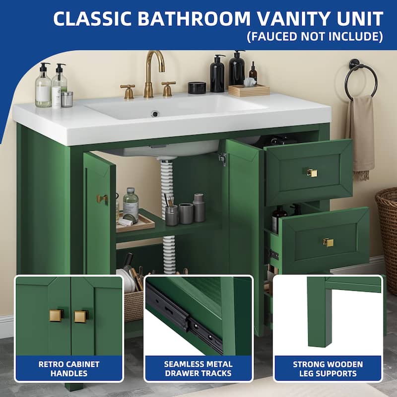 Moasis 36"/42" Bathroom Vanity Cabinet Set with Sink Combo and 3 Drawers & Cabient