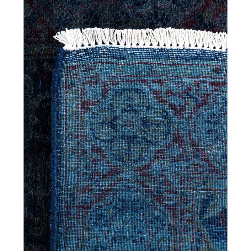 Overdyed One-of-a-Kind Hand-Knotted Runner Rug - Navy - 2' 8" x 15' 8"