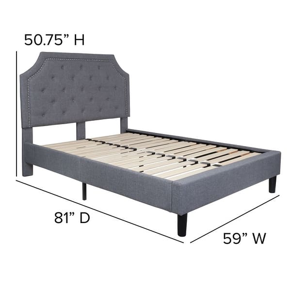 dimension image slide 6 of 20, Tufted Platform Bed with 10 Inch Pocket Spring Mattress
