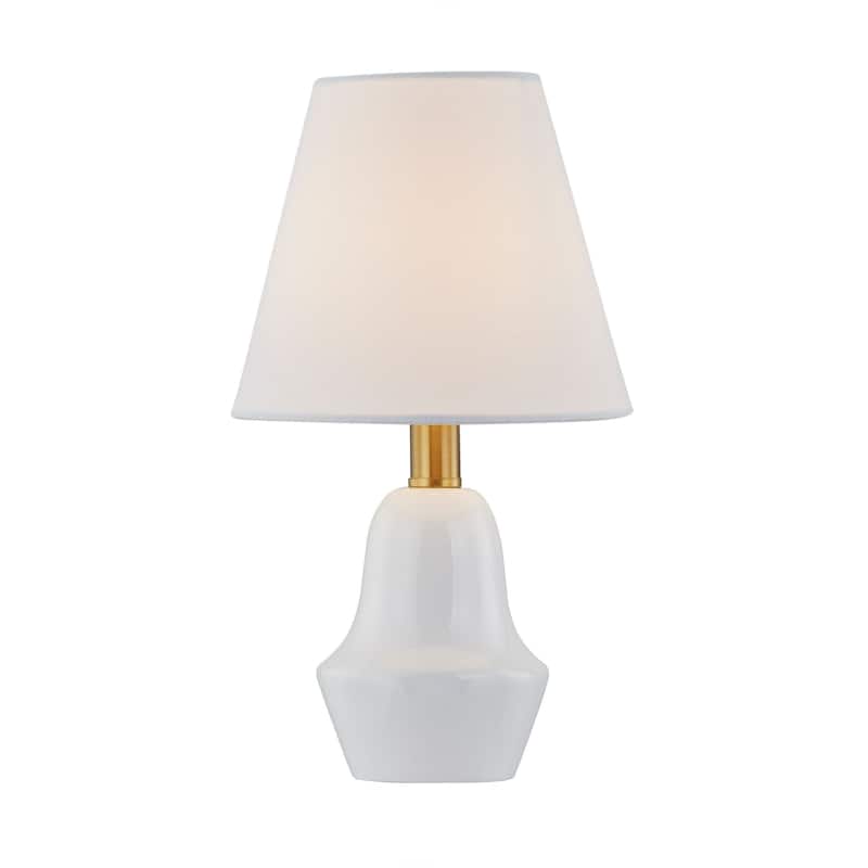 Andi 12" Mini Lamp with Linen Shade, White (Set of 2)
