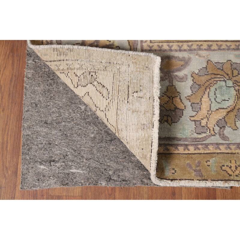 Distressed Tabriz Antique Persian Rug Hand-Knotted Wool Carpet - 9'6" x 13'2"