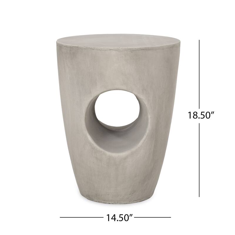 Sirius Indoor/Outdoor Contemporary Lightweight Concrete Accent Side Table by Christopher Knight Home