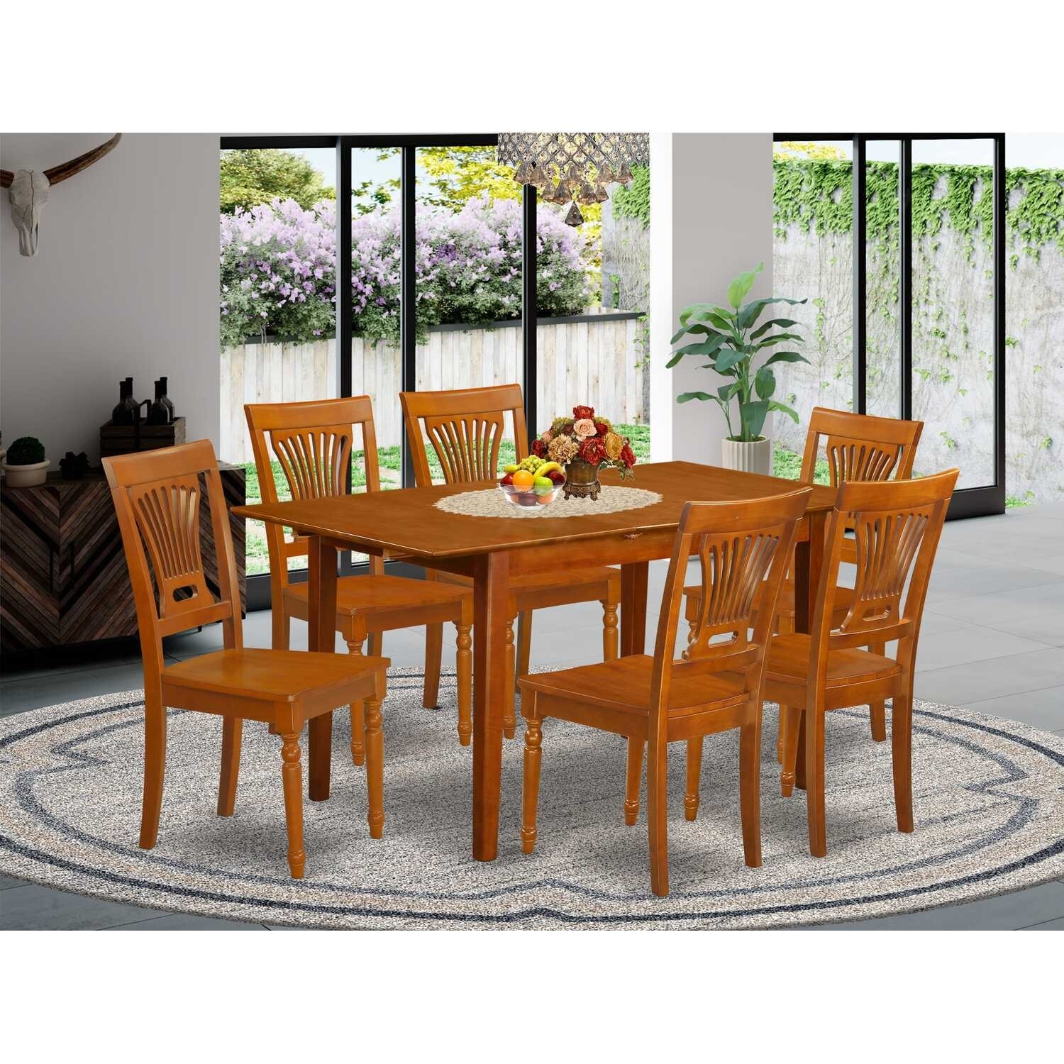 Rustic Kitchen Table Set 5 Piece - Dining Room Table with Chairs - Small Space Friendly