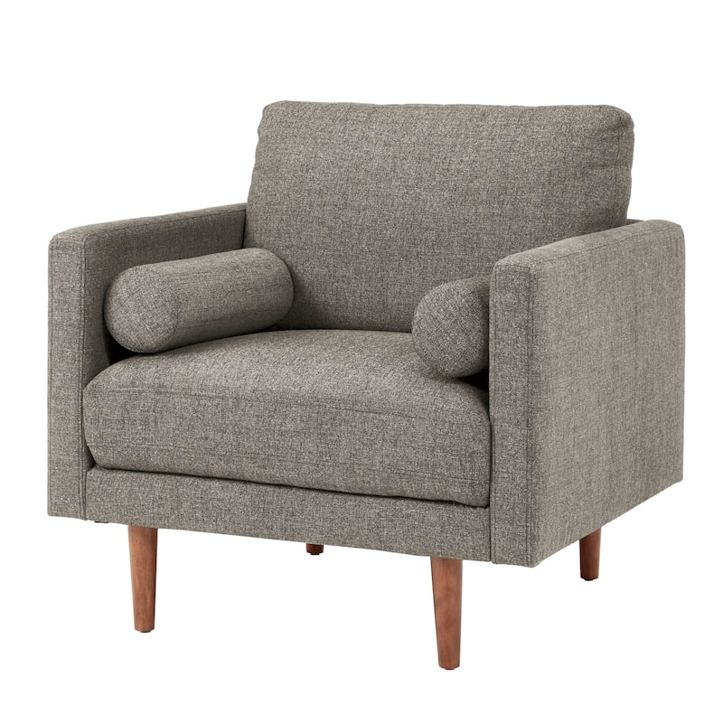 Oana Mid-Century Tapered Leg Chair with Pillows by iNSPIRE Q Modern - Grey