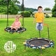 preview thumbnail 3 of 10, 36''Convertible Swing & Trampoline Set Toddler Kids Fitness Rebounder