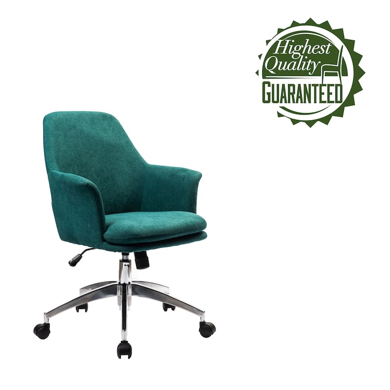 Porthos Home Nala Velvet Office Chair with Arms, Adjustable Seat