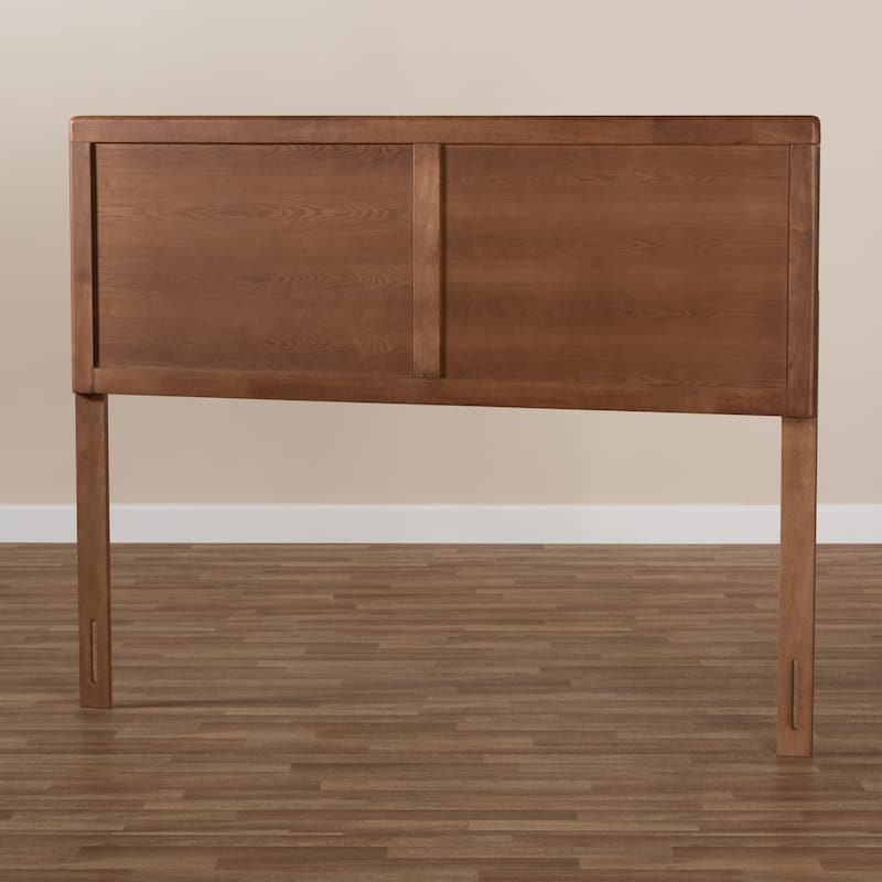 King Size Headboard Walnut Brown Wood - Adjustable, Predrilled, Sturdy - Home Bedroom Decor