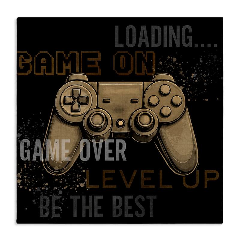Stupell Gamer Controls Phrases Canvas Wall Art Design By Kim Allen - 36 x 36