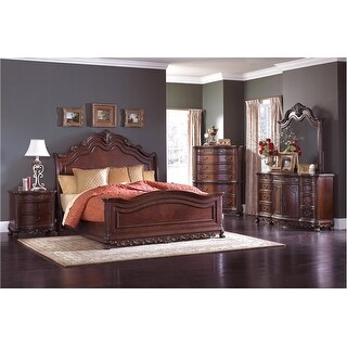Shelby 5 Piece Cherry Modern Sleigh Bedroom Set - Bed Bath & Beyond ...