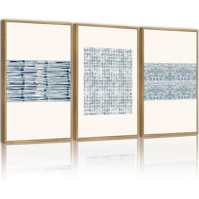 Blue Abstract Framed Wall Art Modern