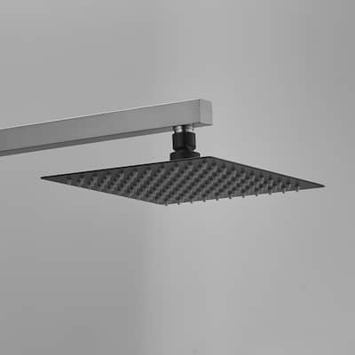 Solid Square Rainfall Shower Head in Black