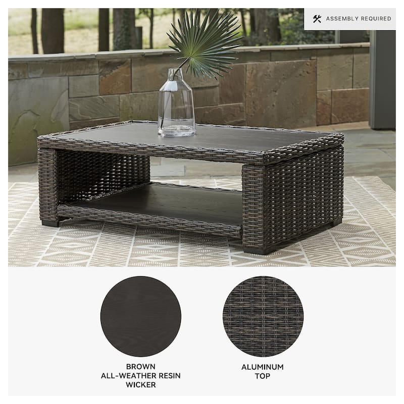 Signature Design by Ashley Grasson Lane Brown Rectangular Cocktail Table