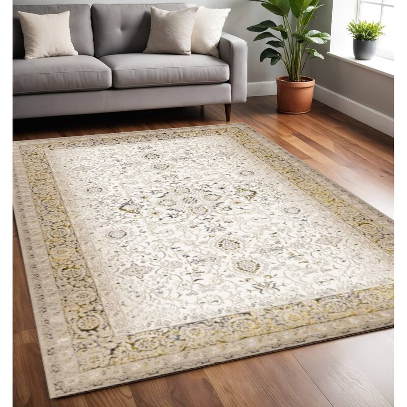 HomeRoots Medallion Modern Rectangle Area Rug - 5' X 8' - 5' X 8'
