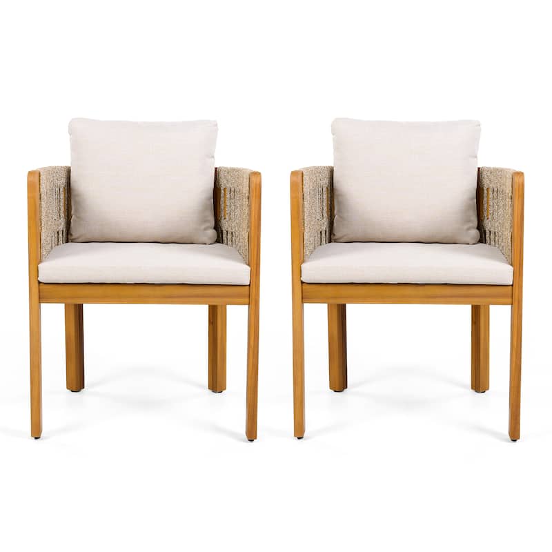 Christopher Knight Home - Isolde Acacia Wood Outdoor Dining Chair（Set of 2）