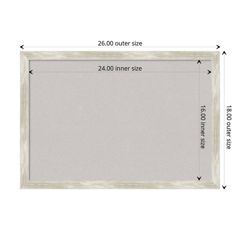 Crackled Metallic Narrow Framed Grey Corkboard Bulletin Board - Board Size 24x16