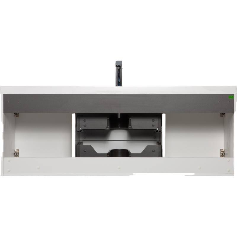 ABRUZZO 60" Floating Bathroom Vanity with Integrated Resin Top Basin 2 Cabinets 2 Soft Close Drawers Full Assembly