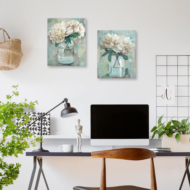 Farmhouse Peonies I & II by Studio Arts Canvas Art Prints