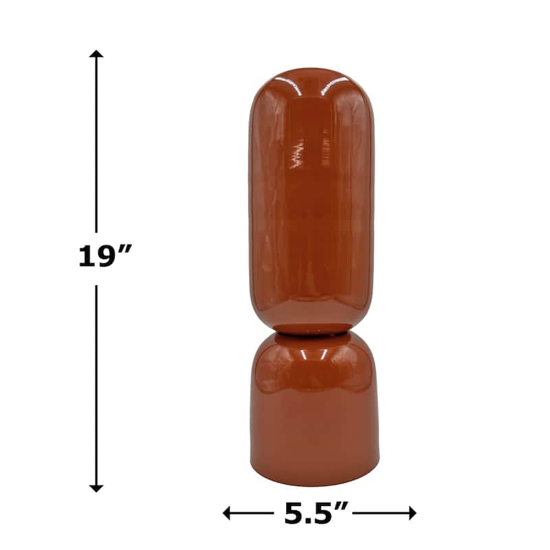 19 Inch Tall Decorative Handmade Iron Cylinder Flower Vase